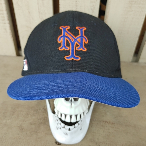 New York Mets Hat Sports Specialties Plain Logo Snapback Black Dome MLB Wool Vtg - Picture 4 of 9